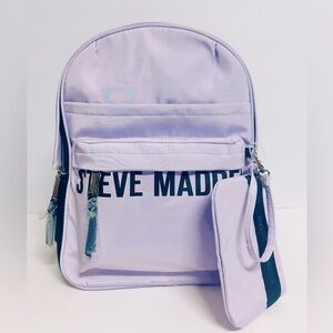 Steve Madden Large Backpack Lavender, New Band, Bforce Lilac Bag